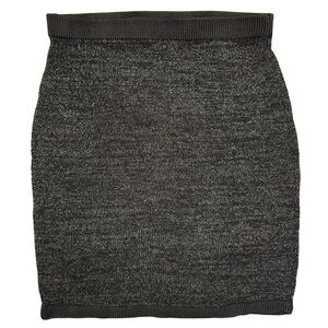 Claudia Jungkunst Black & Silver Knit Lurex Mini Skirt Sz S